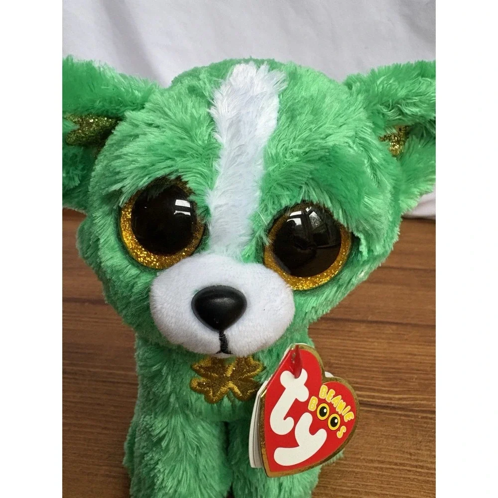 Ty Beanie Boos Emerald Green Dog Plush Shamrock St Patrick's Day w/ Tag